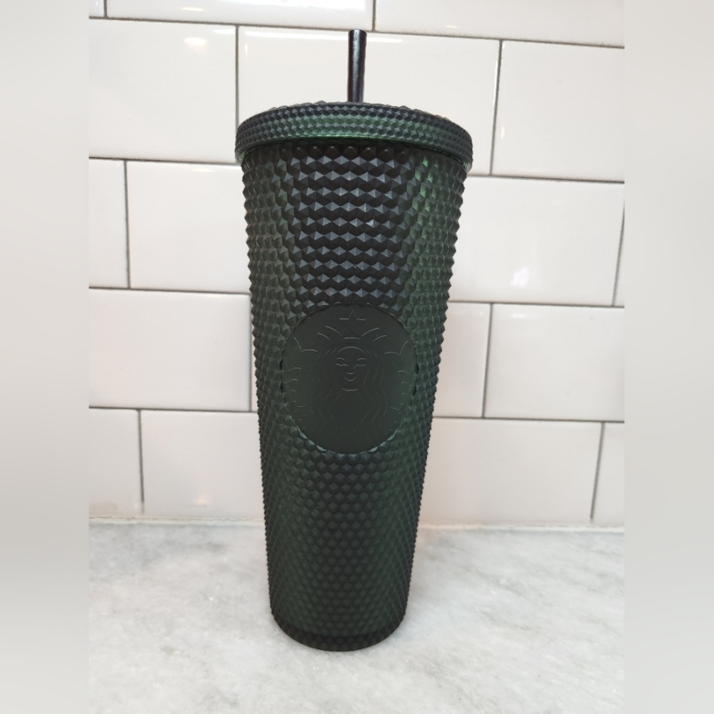Starbucks Dark Green Studded Venti - 24 Oz | Tumbler & Straw